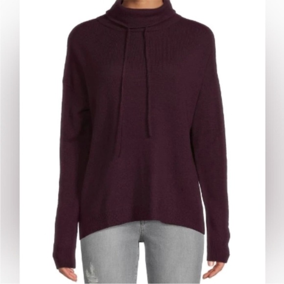 Amicale Cashmere Cowl‎ Neck Sweater Burgundy XS - Picture 1 of 5